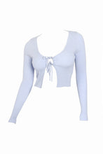 Load image into Gallery viewer, Tie Ribbed Crop Top (Baby Blue)
