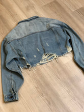 Load image into Gallery viewer, Distress Crop Denim Jacket
