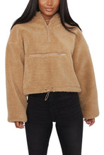 Load image into Gallery viewer, Teddy Cropped Sherpa Hoodie
