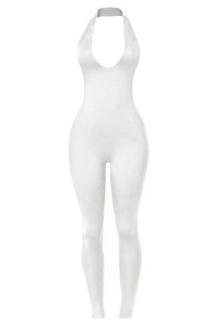 Mya Halter Jumpsuit (White)